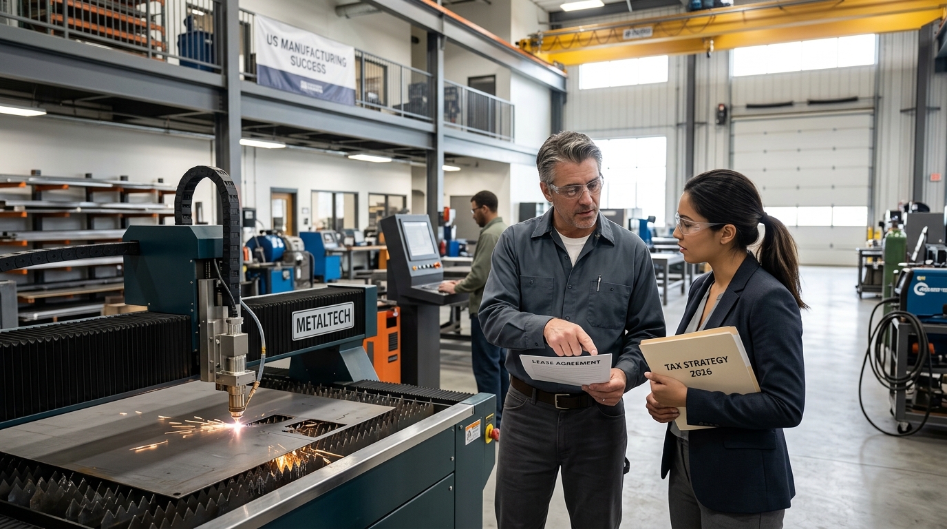 Illustration: Tax Benefits of Machinery Leasing in 2026: How Metal Fabricators Cut Taxes While Avoiding Equipment Debt